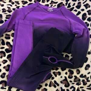 Purple and Black Matching Yoga Set
